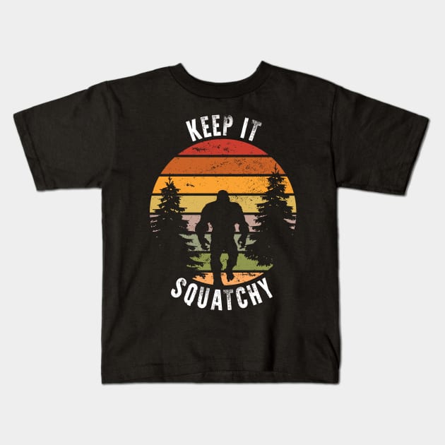 Bigfoot Yeti Keep it Squatchy Kids T-Shirt by 5StarDesigns